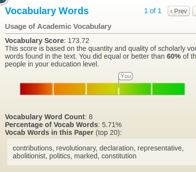 Vocabulary Feedback